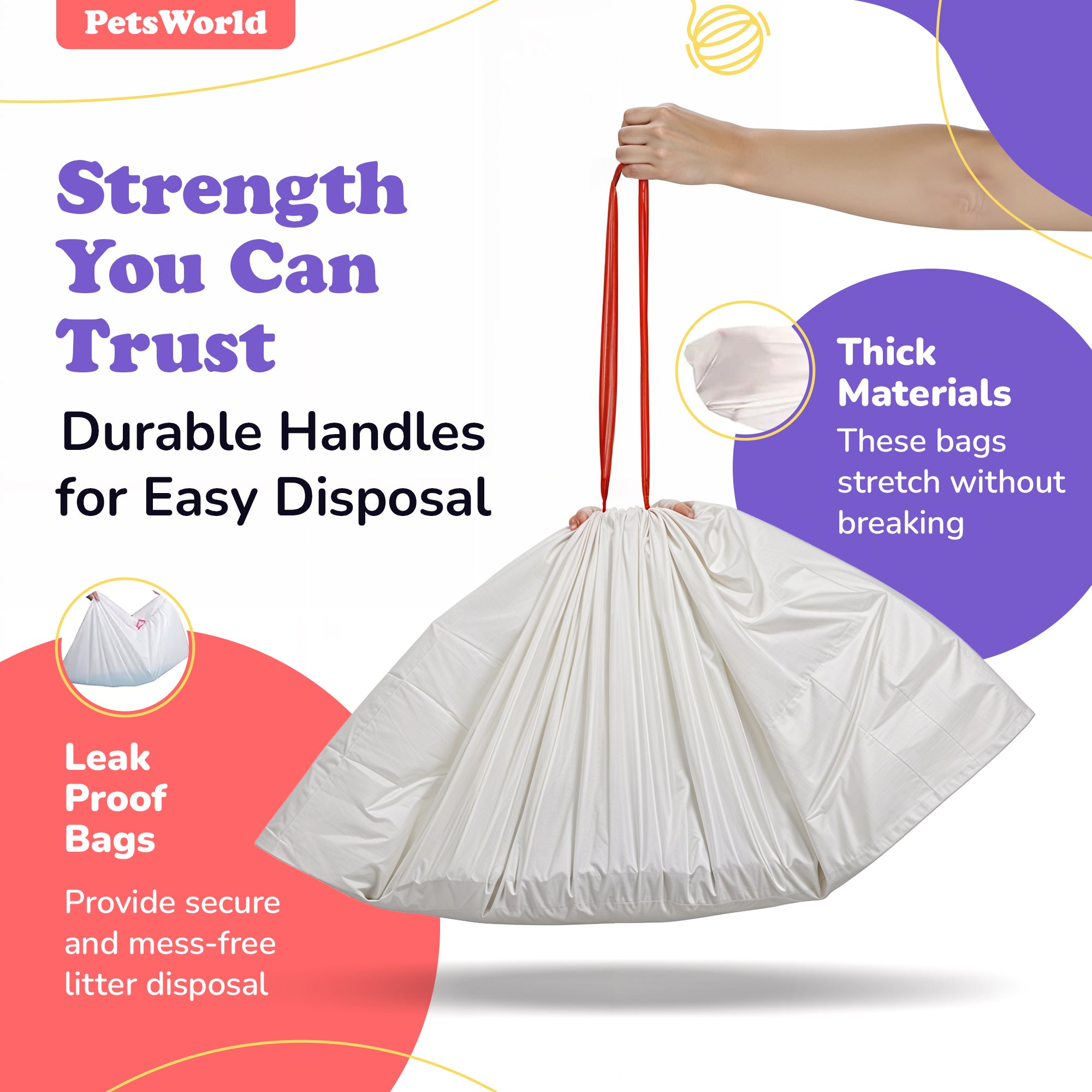 PetsWorld Heavy Duty Litter Pan Liners: Unscented Bags_