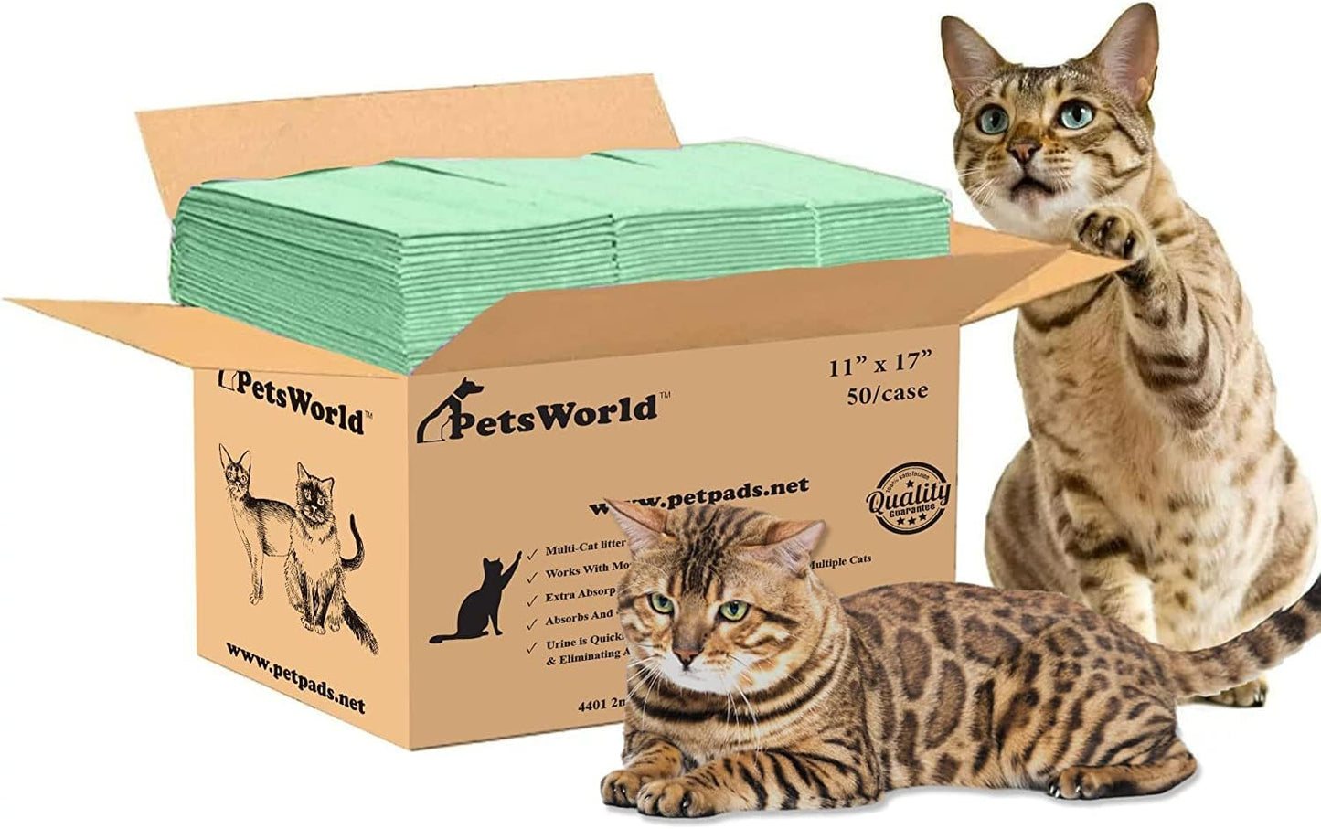 PetsWorld Multi Cat Pad Breeze Compatible Refills_50 Count / Fresh Scent