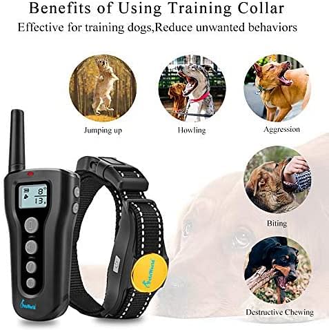 Dog Training Collar with 3 Training Modes- Up to 1000 Ft Range, Anti-bark Training Collar for 15 - 100lbs Dogs_