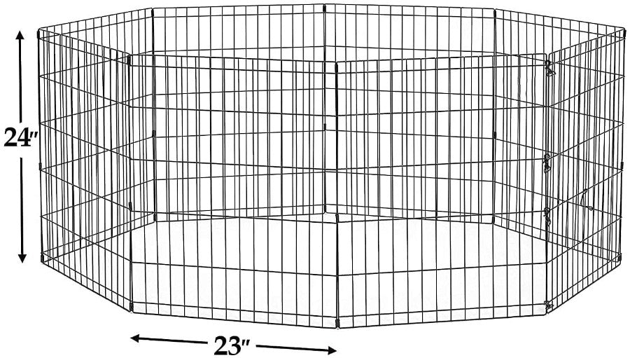 Indoor/Outdoor Foldable Metal Dog Exercise Pen/Pet Playpen_24 x 23 inch