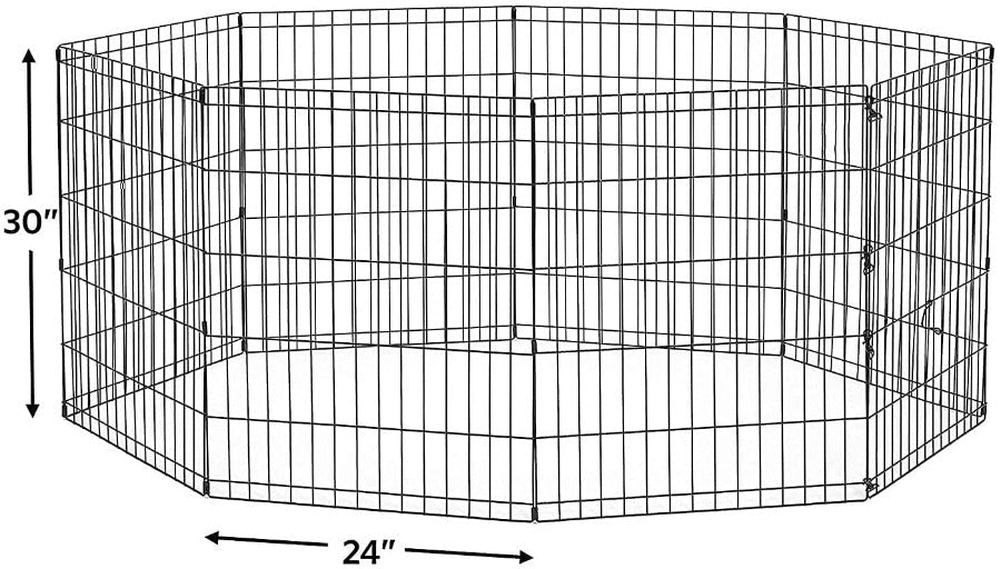 Indoor/Outdoor Foldable Metal Dog Exercise Pen/Pet Playpen_24 x 30 inch