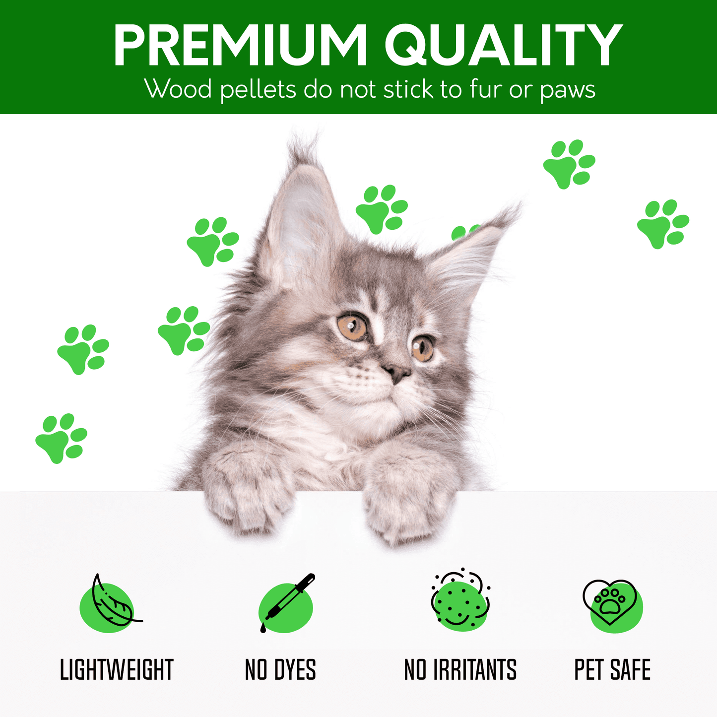 PetsWorld Natural Pine Cat Litter: Non-clumping, low dust, odor control, suitable for sifting boxes_