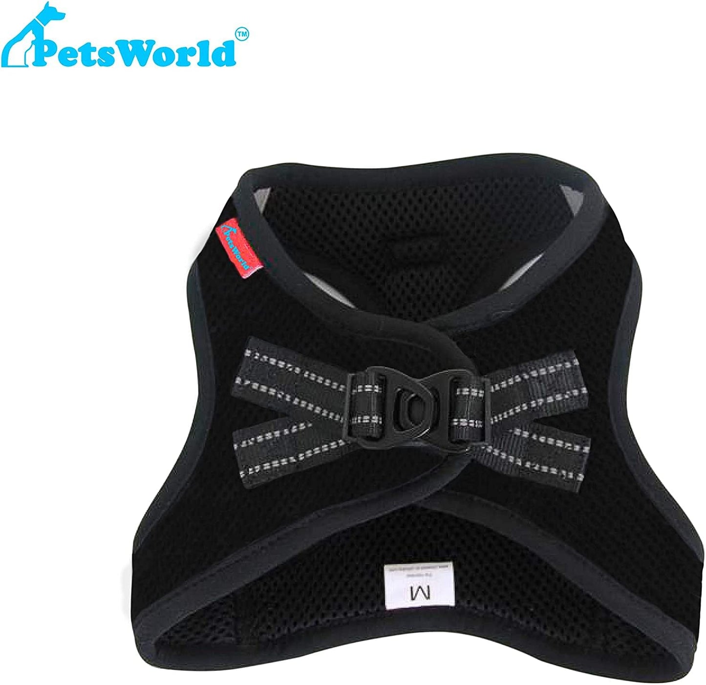 Soft Dog Harness. Adjustable, Breathable, Reflective Strips, and Quick-Release Buckle_