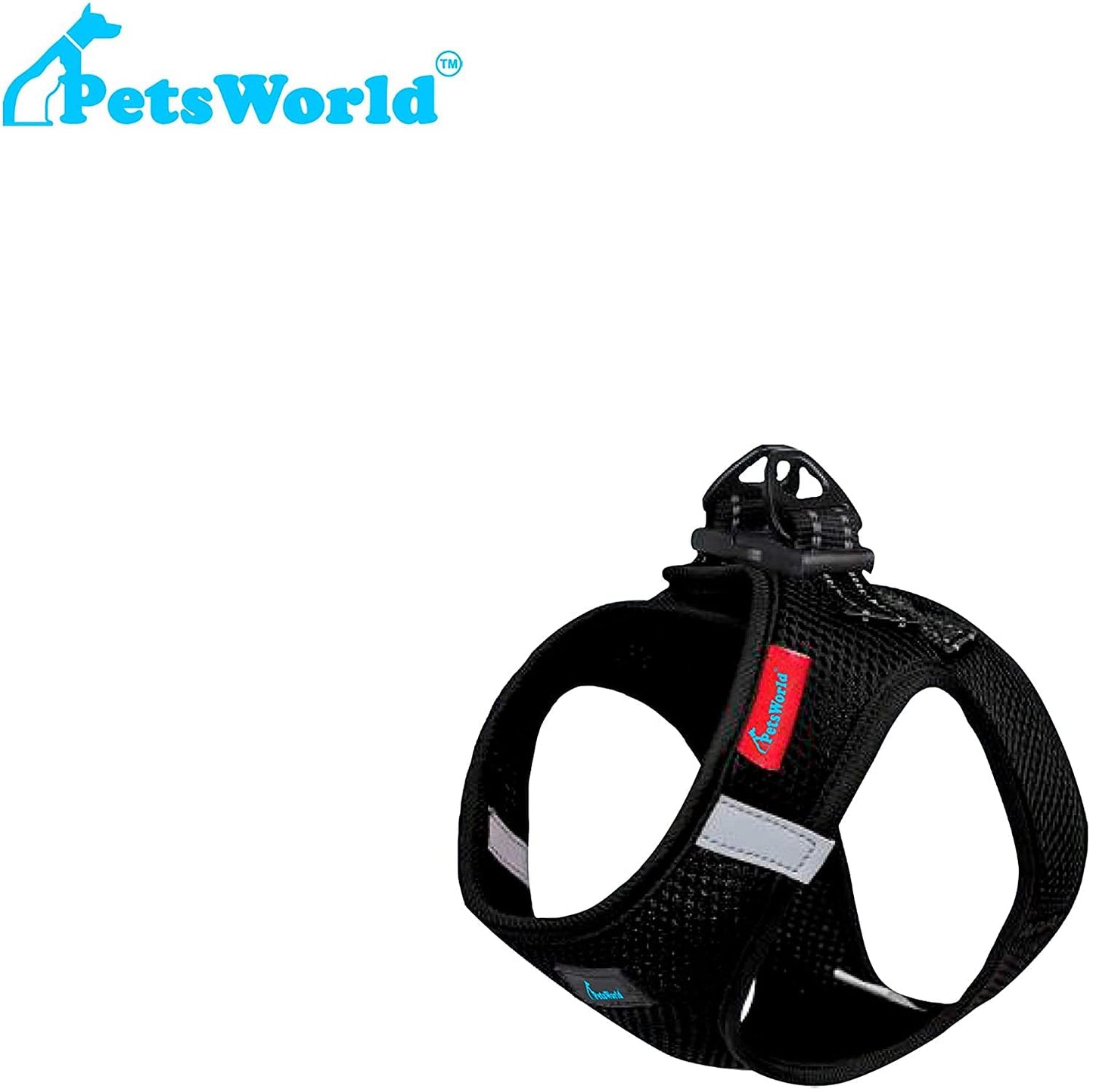 Soft Dog Harness. Adjustable, Breathable, Reflective Strips, and Quick-Release Buckle_