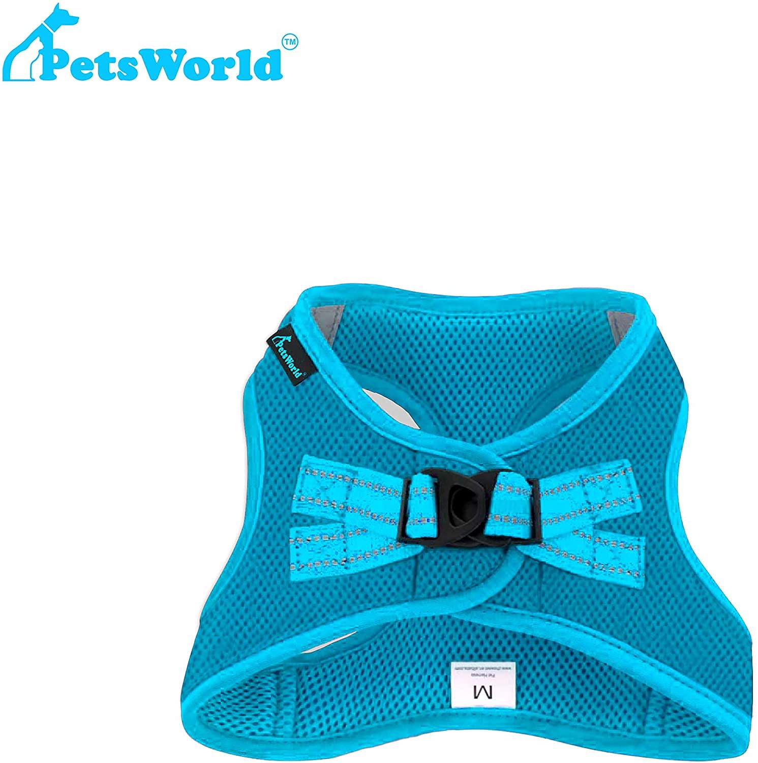 Soft Dog Harness. Adjustable, Breathable, Reflective Strips, and Quick-Release Buckle_