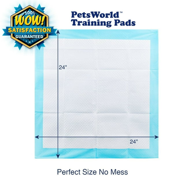 PetsWorld Economy Value Puppy Training & Potty Pads (24x24 inch)_